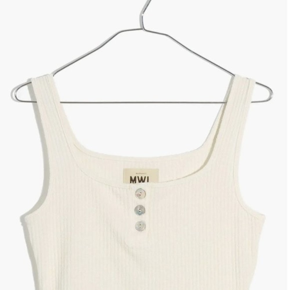 NWT Madewell MWL Rib Crop tank white size XL
